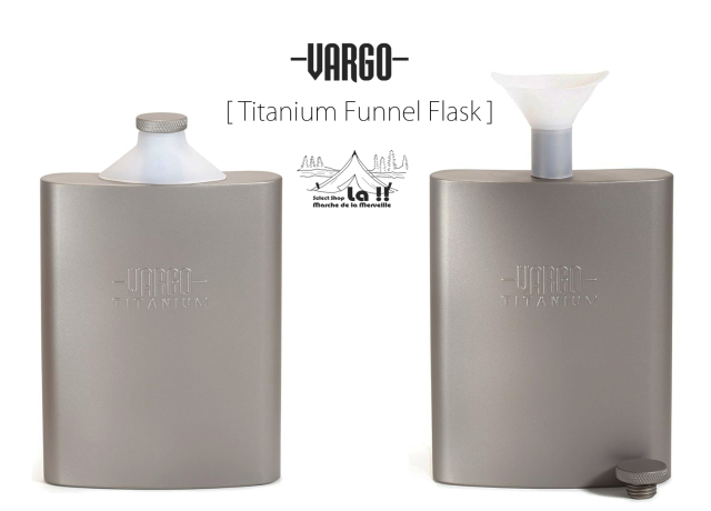 【 Vargo 】ヴァーゴ Titanium Funnel Flask / チタニウムファンネルフラスク 85g 軽量チタンフラスコ