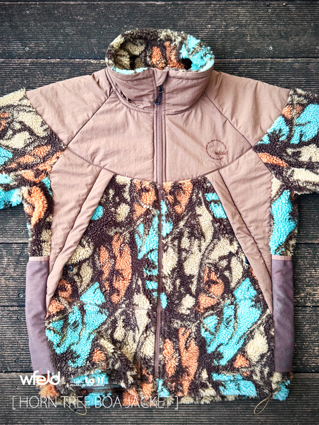 【 wfeld / フェルド 】HORN TREE BOA JACKET / ホーンツリー ボアジャケット / ジャガードで表現された柄が美しいフリースボアジャケット