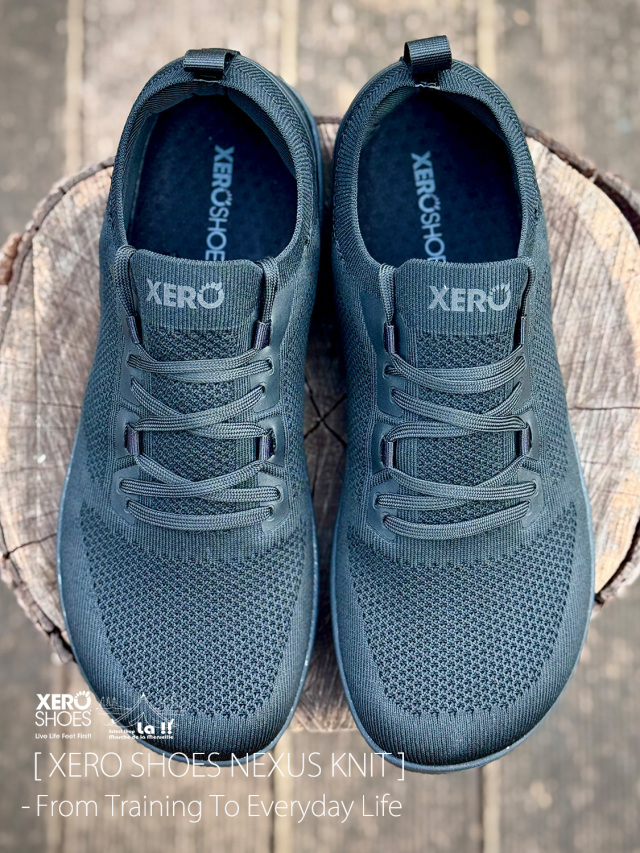 【 XERO SHOES / ゼロシューズ 】 NEXUS KNIT M's BLACK & BLACK / ネクサスニット M's ブラック/ 日常生活からトレーニングまで活躍するベアフットシューズ