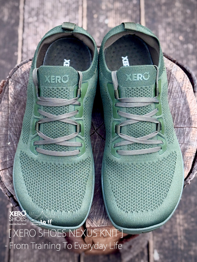 【 XERO SHOES / ゼロシューズ 】 NEXUS KNIT M's ARMY GREEN / ネクサスニット M's アーミーグリーン/ 日常生活からトレーニングまで活躍するベアフットシューズ