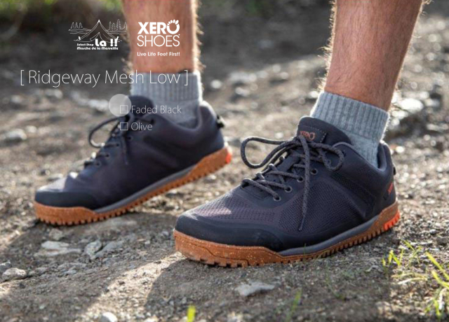 XERO SHOES / ゼロシューズ 】 Ridgeway Mesh Low - Faded Black フェ