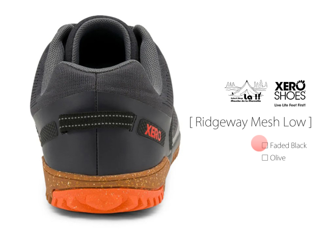ベアシュー XERO SHOES / ゼロシューズ 】 Ridgeway Mesh Low - Faded Black