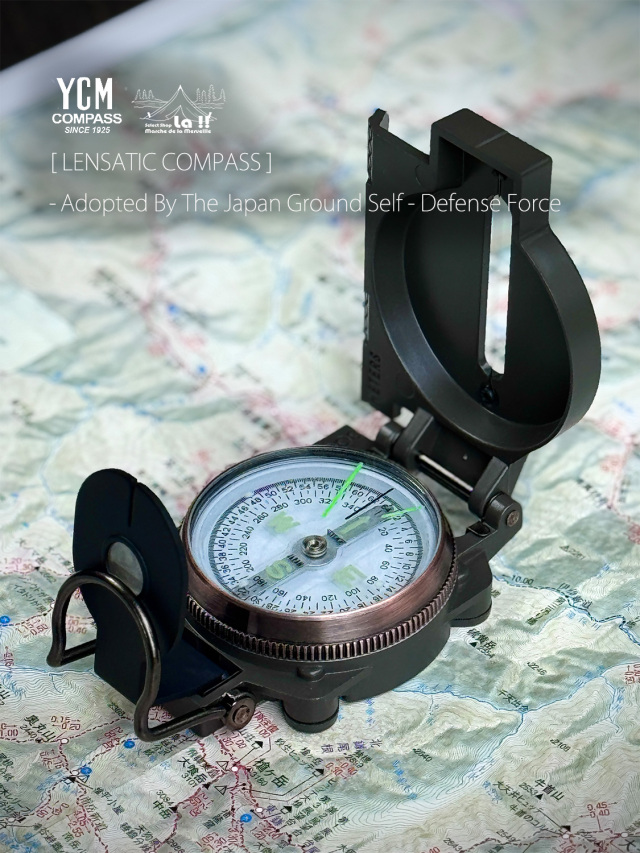 【 YCM COMPASS / ワイシーエムコンパス 】LENSATIC COMPASS / レンザティックコンパス / 軍用ミルスペックの陸自使用品