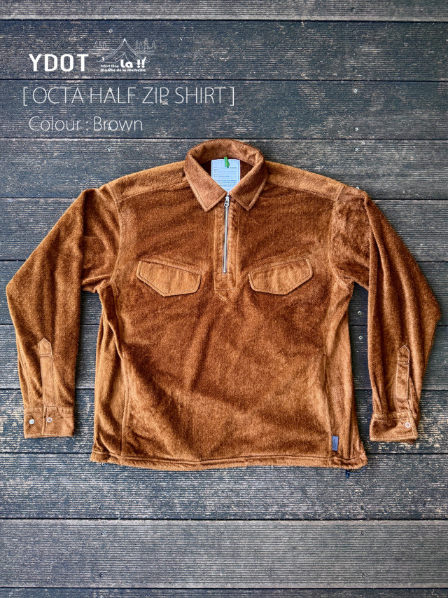 【 YDOT / ワイドット 】OCTA HALF ZIP SHIRT / オクタ ハーフジップシャツ / 超高機能素材アクティブインサレーション