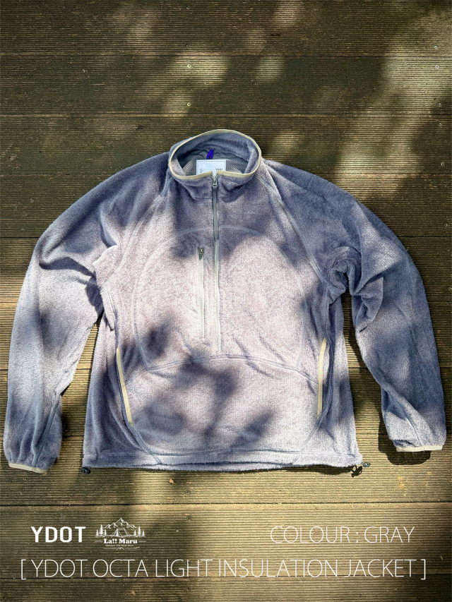【 YDOT / ワイドット 】OCTA LIGHT INSULATION JACKET / オクタ ライトインサレーション ジャケット / 最新の吸汗速乾・超軽量・遮熱・断熱機能を併せ持つ生地"OCTA"を使用したハーフジップジャケット