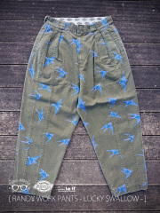 【 NATAL DESIGN × Dickies / ネイタルデザイン×ディッキーズ 】RANDY WORK PANTS -LUCKY SWALLOW- / 抜け感のあるデザインが魅力のワイドフィットワークスラックス