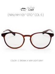 【 Niho / ニホ 】NH-103 ''OTO'' COL-5 / オト(ボストン型フレーム) レンズカラー5(ベリーライトグレー) / 個性的でクールな印象のボストン形状偏光サングラス ( COL5は森と沢に特化) / 21g
