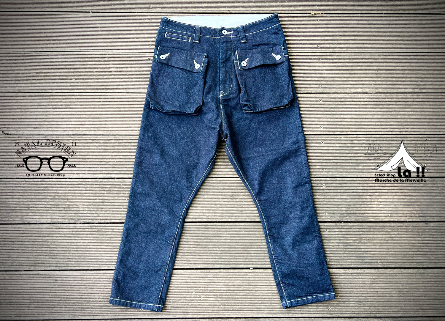 【NATAL DESIGN】 ネイタルデザイン G55 Sarouel Flap Denim Pants -ONE WASH-