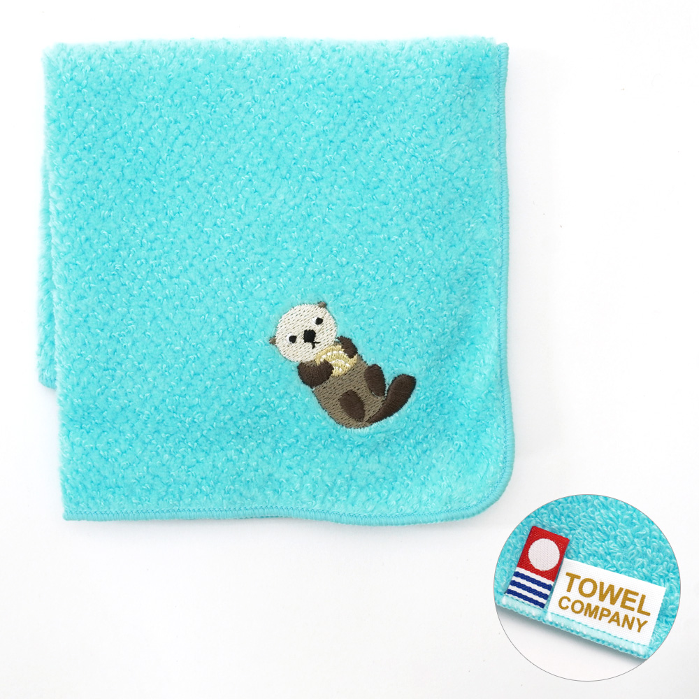 今治タオルハンカチ(ラッコ) ワンポイント刺繍 ハイメン 正面