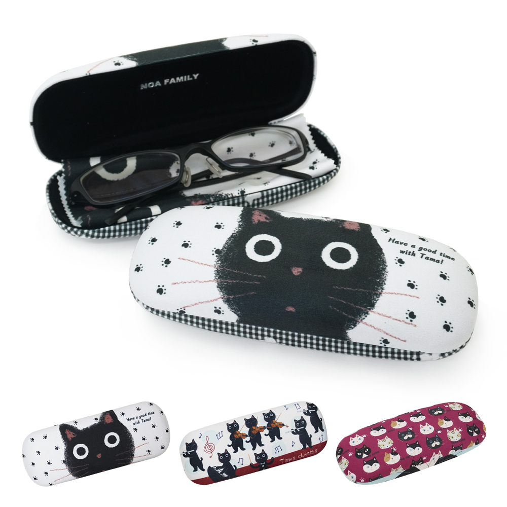メガネケース(クロス付き) 猫 ネコ 眼鏡ケース メガネ拭き J487 noa family(ノアファミリー)