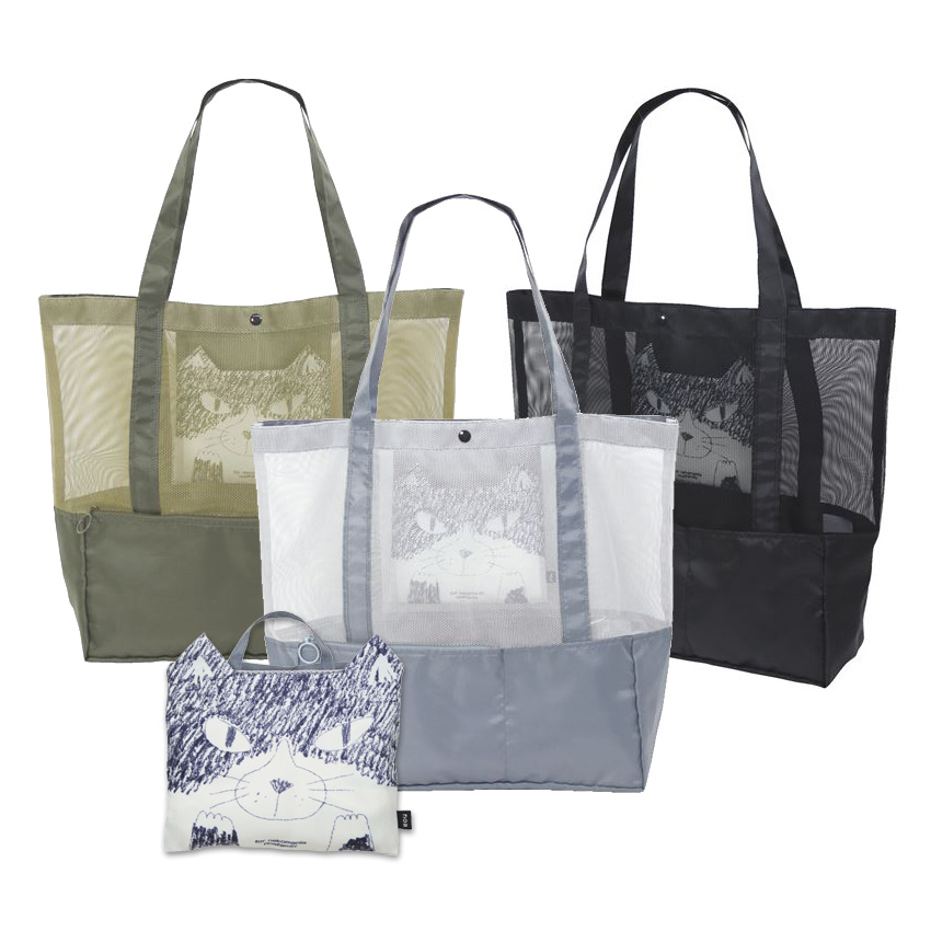 メッシュエコショルダーバッグ 猫 ネコ A896 noa family(ノアファミリー)