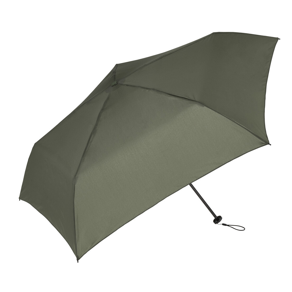ビコーズ because 晴雨兼用傘 折りたたみ傘 ウィンドレジスタンス プレーンカラー ミニ カーキ D-060215 傘を開いた状態