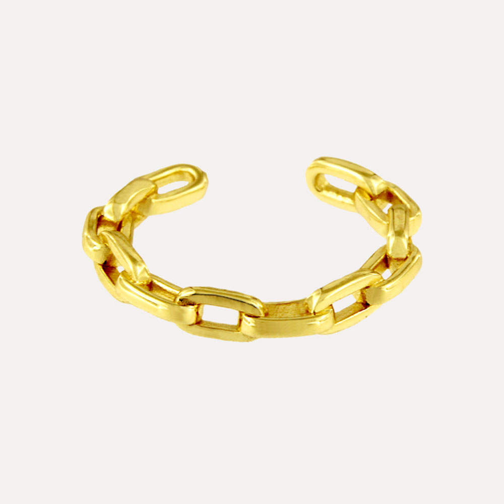 MESH リング タイチェーン フリーサイズ シルバー925 18Kゴールドコート 指輪 ポルトガル