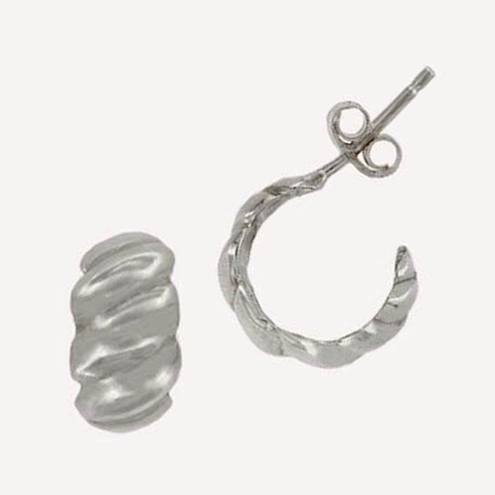 MESH カールフープ ピアス【シルバー】シルバー925 シルバーコート ポルトガル直輸入アクセサリー