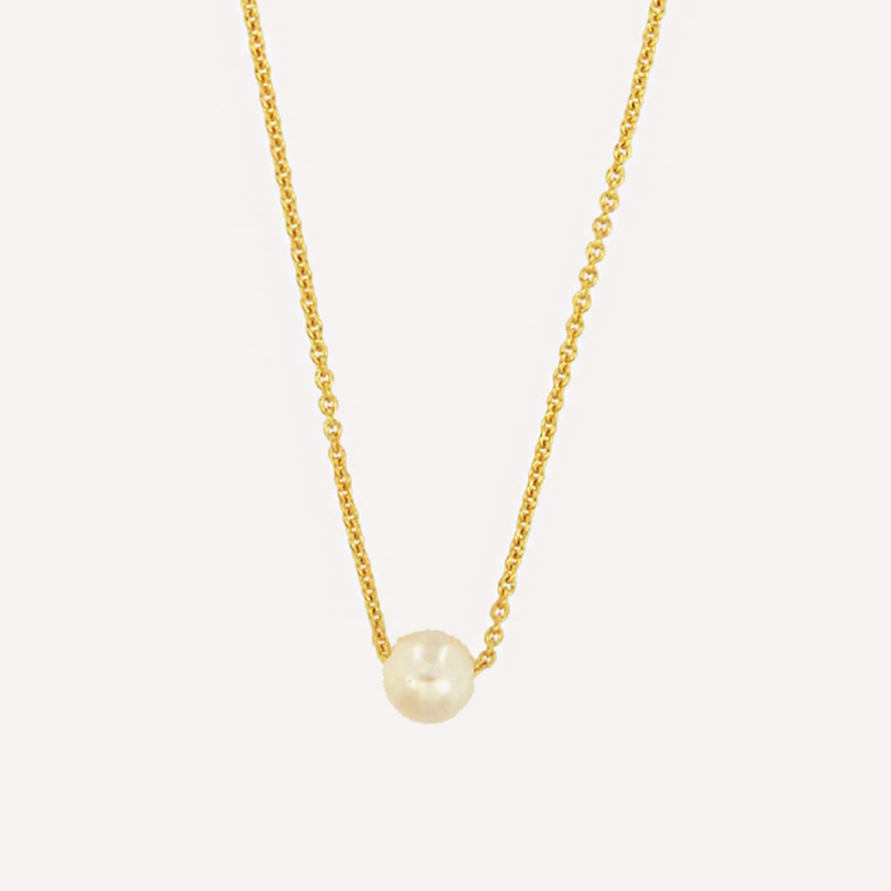 MESH パールペンダント最長43cm 18Kゴールドコート シルバー925 ポルトガル直輸入 COL0130 Gold Necklace