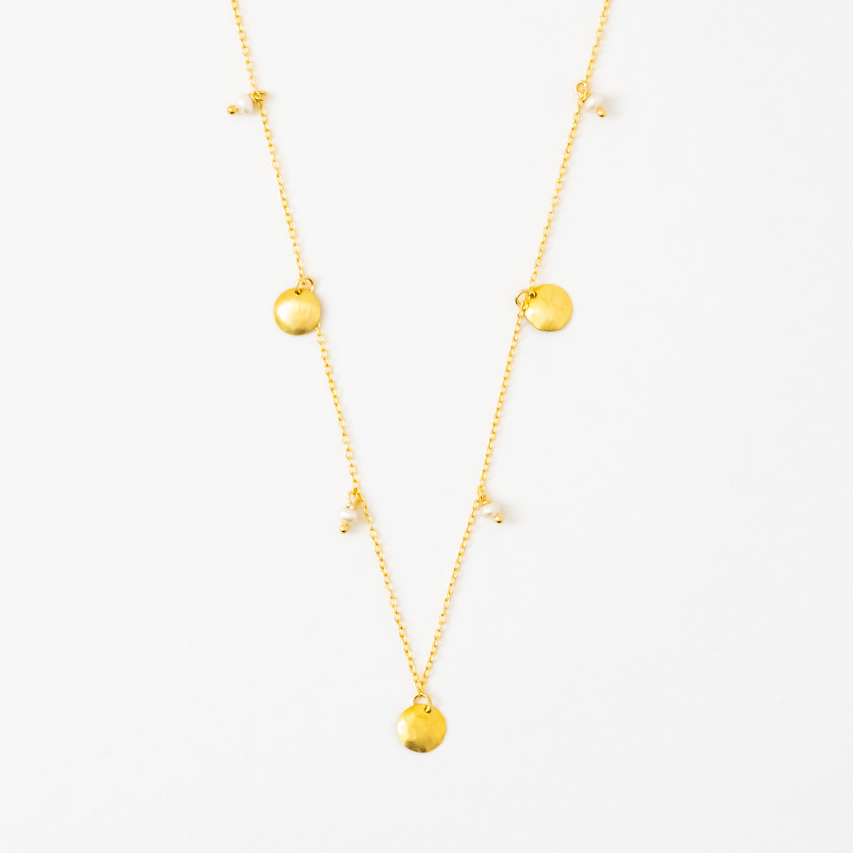 MESH ネックレス トスカ＆パール 最長43cm 18Kゴールドコート シルバー925 ポルトガル直輸入 COL0146MTP Gold Necklace