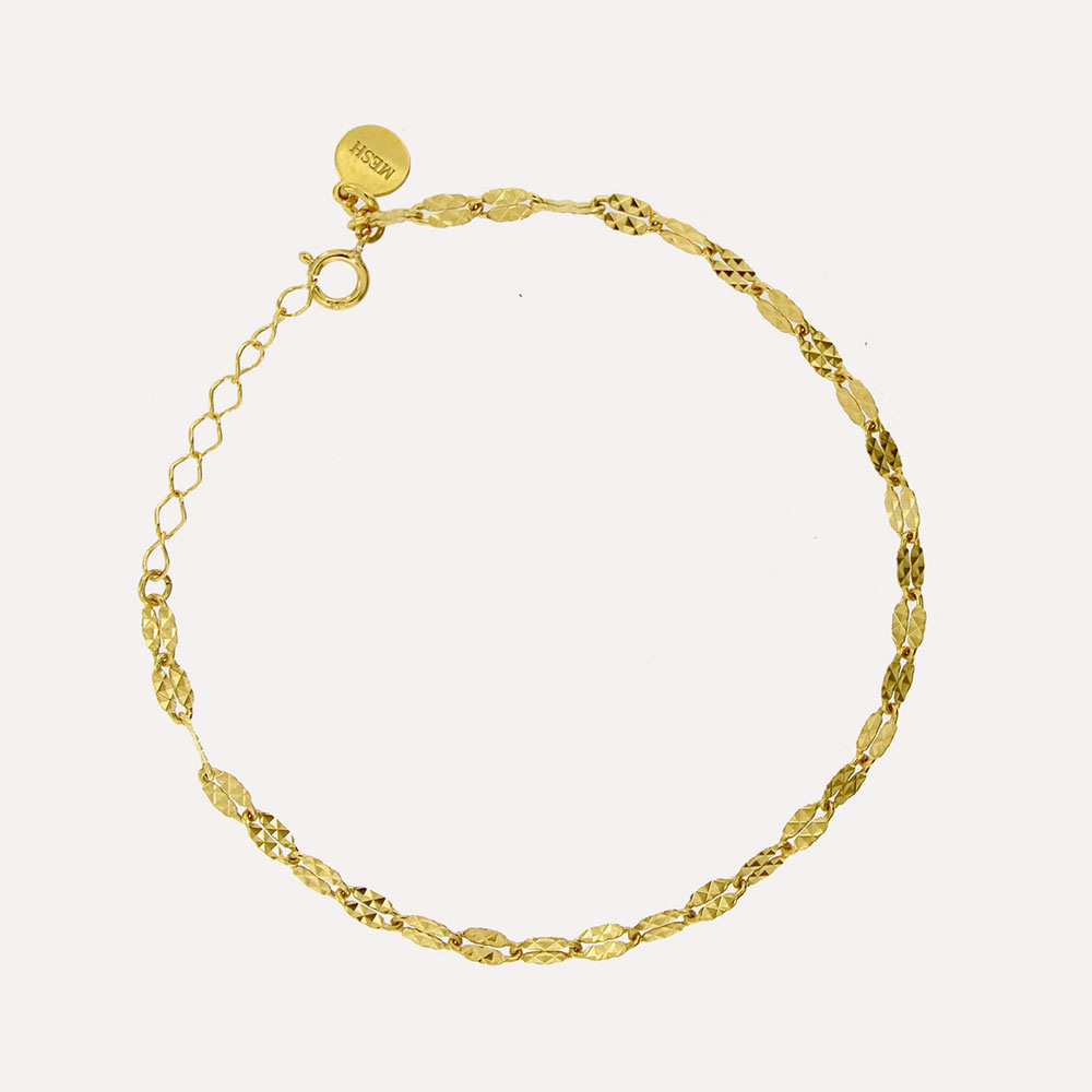 MESH コーヒーブレスレット ゴールド 18Kゴールドコート シルバー925 ポルトガル直輸入 PUL0095 Gold Bracelet