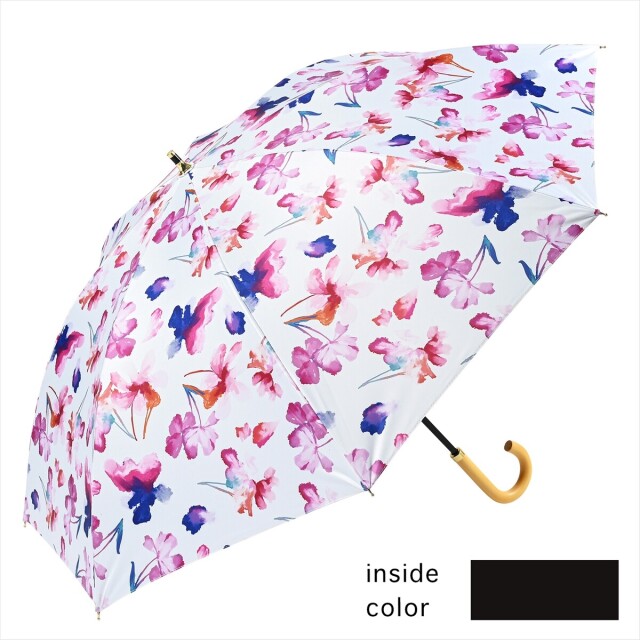 【晴雨兼用日傘】長傘 遮光ブリリアントフラワー55 PK／ピンク UVカット 熱中症対策 2417 niftycolors