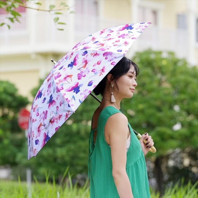 パーリーＵＶ傘 pink trick セール品 日傘 完全遮光 折りたたみ 遮光率100% 遮熱