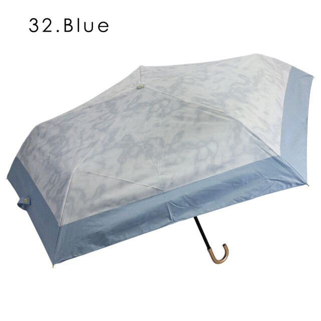 晴雨兼用折りたたみ傘 ストーン柄 ブルー 完全遮光 UV 軽量 TW25F7485-25 Paraffi（パラフィー）