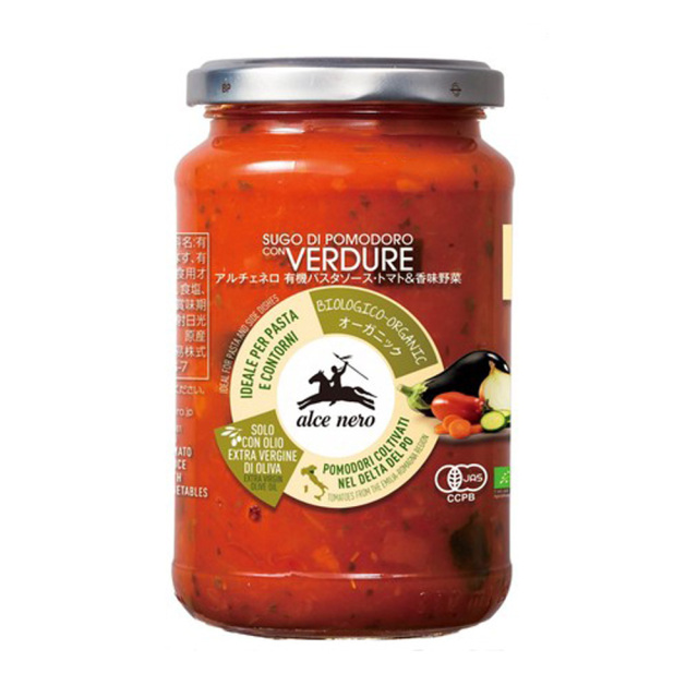 有機パスタソース トマト 香味野菜 瓶 350g オーガニック 有機jas Eu有機認定商品 Alce Nero アルチェネロ