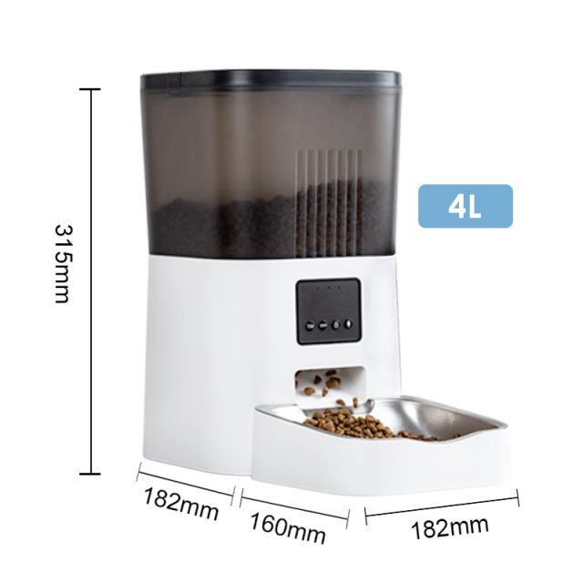 ペット用自動給餌器 Wi-Fi版 4L (小～中型犬・猫) スマホで簡単 遠隔操作 サイズ