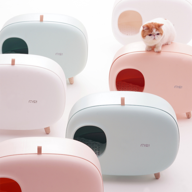 猫トイレ スコップ付き 猫砂飛び散り防止 大型 HEBENA カラフルでオシャレなデザイン