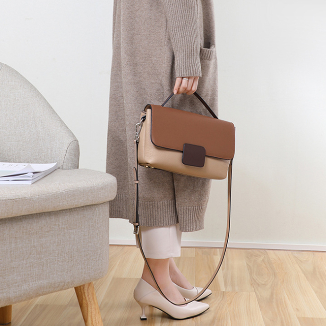 牛革 レディース 2WAYレザーバッグ ハンドバッグ ショルダーバッグ 牛革 使用イメージ