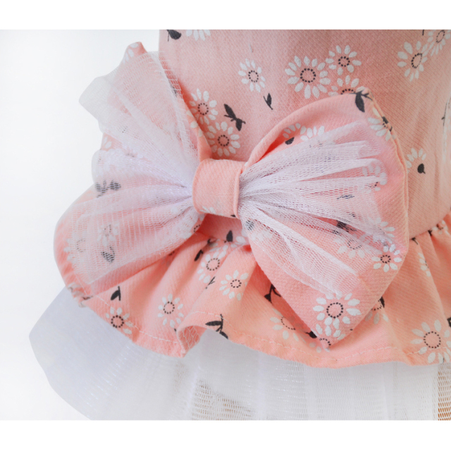 犬服 ワンピース ピンク S～L(24～32cm) ドッグウェア 春夏用