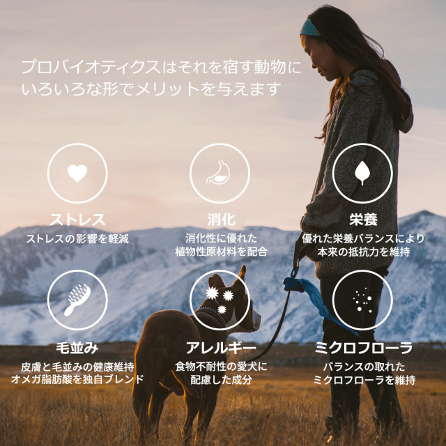 ProBiotic LIVE ストレス軽減・消化吸収の健康維持・アレルギーに配慮・ミクロフローラ維持 ドッグフード BACTERFIELD