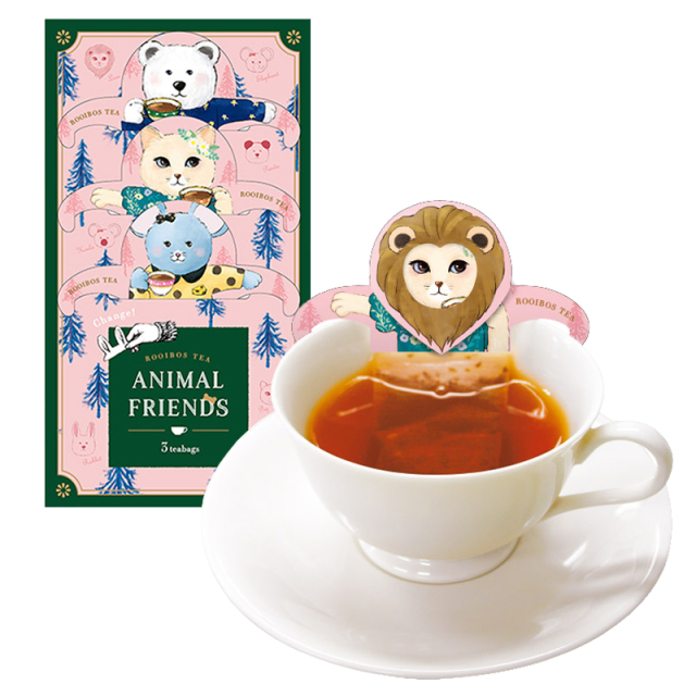 フックティー アニマルフレンズ ルイボスティー 3個入り ノンカフェイン 日本緑茶センター
