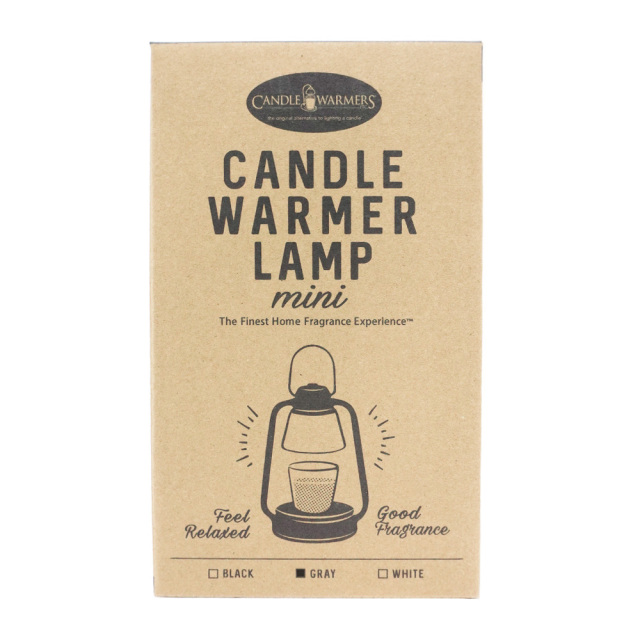 キャンドルウォーマーランプ ミニ グレー アロマキャンドル 照明 ハロゲンライト カメヤマキャンドル パッケージ