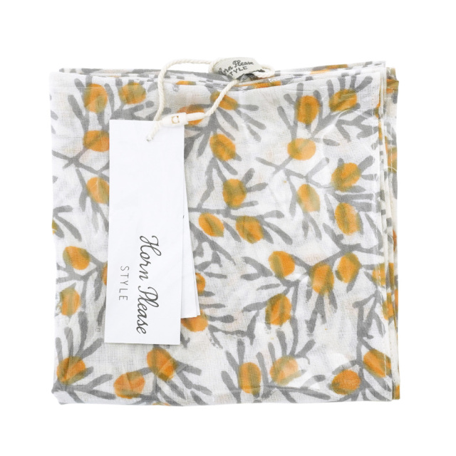 ハンカチ ボタニカル オリーブ MT(マスタード) Horn Please MADE ホーンプリーズメイド