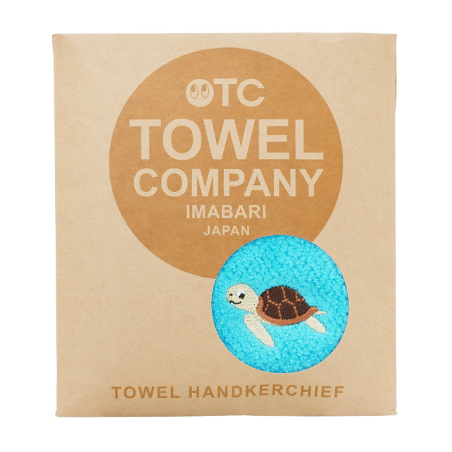今治タオルハンカチ(ウミガメ) ワンポイント刺繍 ハイメン