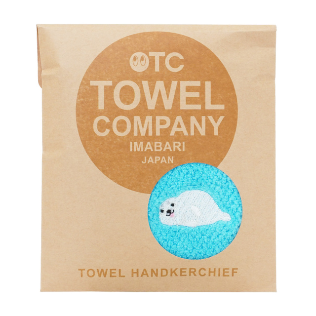 今治タオルハンカチ(アザラシ) ワンポイント刺繍 ハイメン