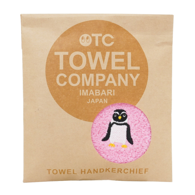今治タオルハンカチ(ペンギン) ワンポイント刺繍 ハイメン