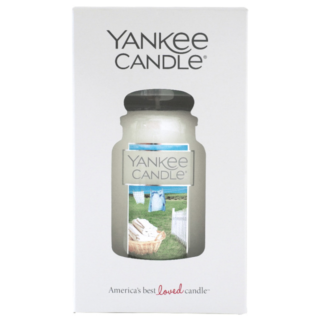 YANKEE CANDLEジャーL「クリーンコットン」アロマキャンドル ヤンキーキャンドル パッケージ