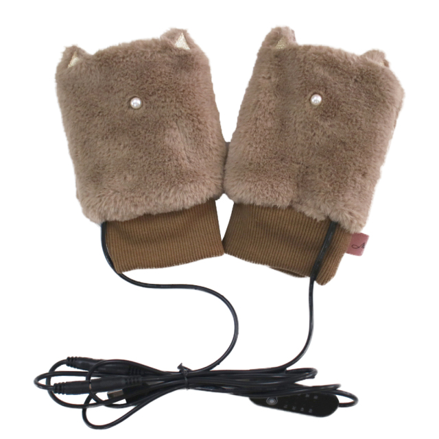 猫型 USBウォームグローブ(マロン) MiaCat(ミアキャット) S04-6068MR 正面