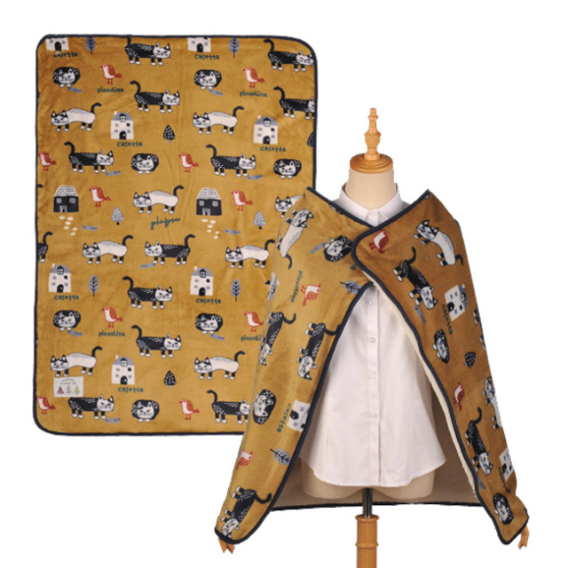 モケモケットひざ掛け・ブランケット マチルダさん柄(マスタード