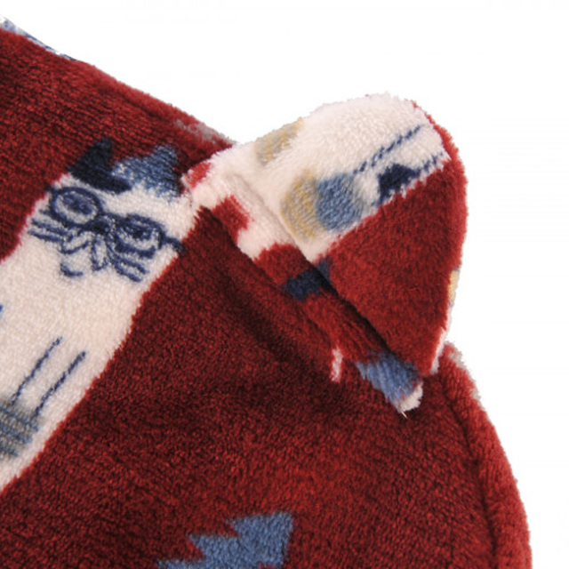 クスグルジャパン モケモケット シート座布団・低反発クッション ネコまるけ柄(レッド) kusuguru Japan 猫耳付き