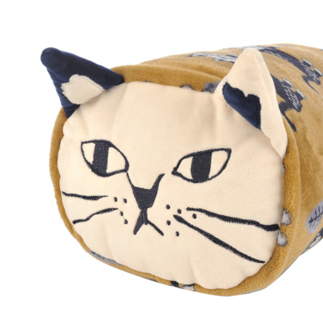 クスグルジャパン モケモケット 円筒クッション マチルダさん柄(マスタード) kusuguru Japan 顔