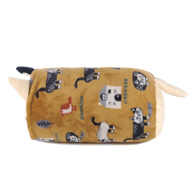 クスグルジャパン モケモケット 円筒クッション マチルダさん柄(マスタード) kusuguru Japan 横