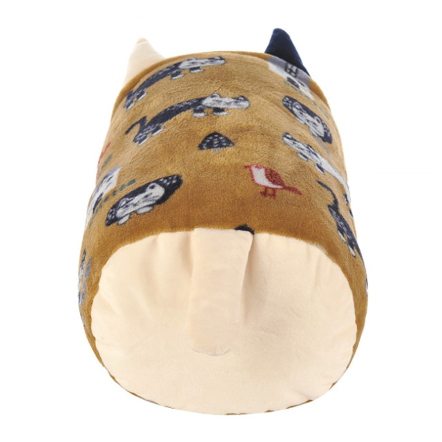 クスグルジャパン モケモケット 円筒クッション マチルダさん柄(マスタード) kusuguru Japan 後ろ