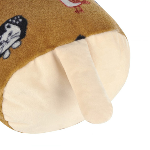 クスグルジャパン モケモケット 円筒クッション マチルダさん柄(マスタード) kusuguru Japan 猫のしっぽ