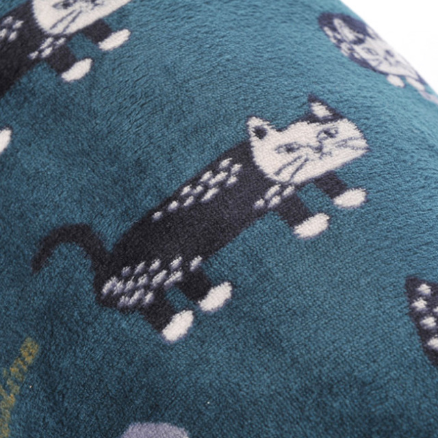 モケモケット 円筒クッション マチルダさん柄(ブルーグリーン