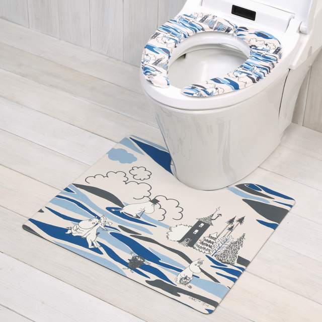 ムーミン PVCトイレマット＆さらふわ便座クッション デコボコ MOOMIN