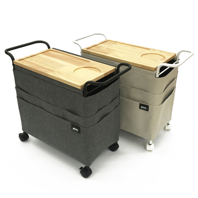 サイドワゴン 収納ワゴン グーテ アイボリー 東洋ケース サイドテーブル マガジンラック キャスター付き 2色展開