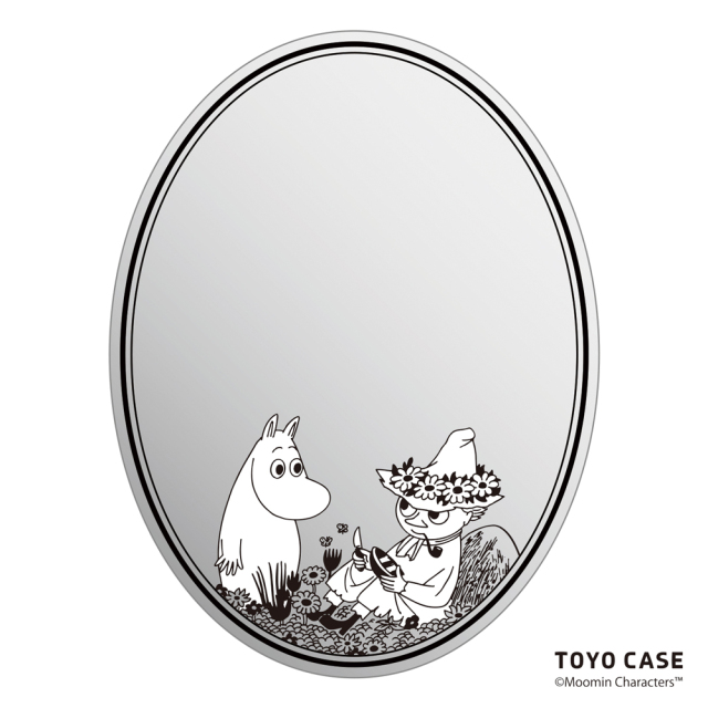 MOOMIN ココニモミラー ムーミンとスナフキン 割れない鏡 アクリル製ミラー 東洋ケース 正面
