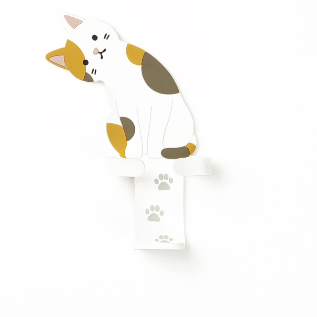 スティッキーフレンズ チューブスタンド ミケネコ 東洋ケース 吸着収納 歯磨き粉スタンド 浴室 洗面所 折り曲げて使用