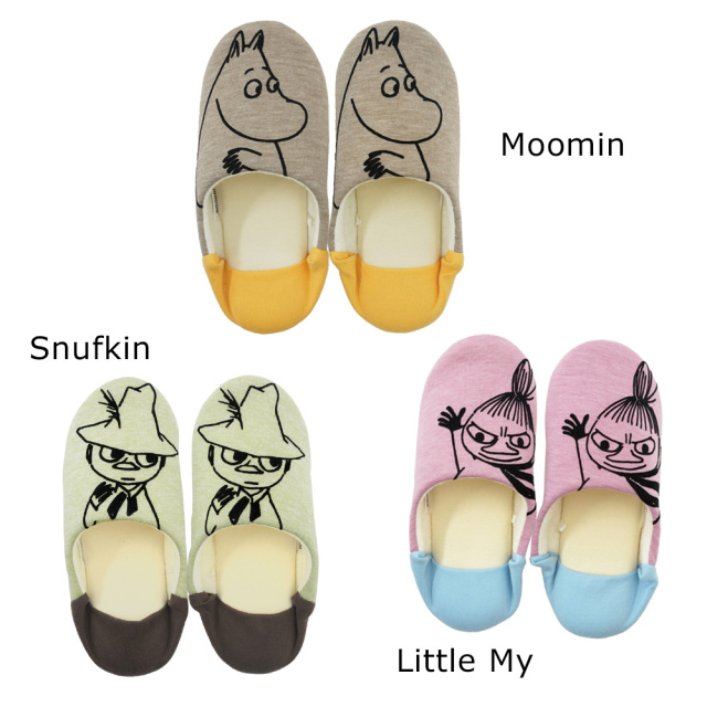 ムーミン,スナフキン,リトルミイ バブーシュ 約22～24cm ルームシューズ MOOMIN ニッポンスリッパ